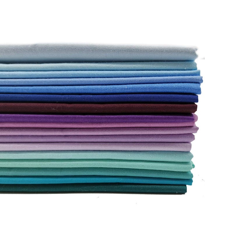 iNee Aurora Solids Fat Quarters Quilting Fabric Bundles, 18 x 22 inches, (Aurora Solids) - Image 1